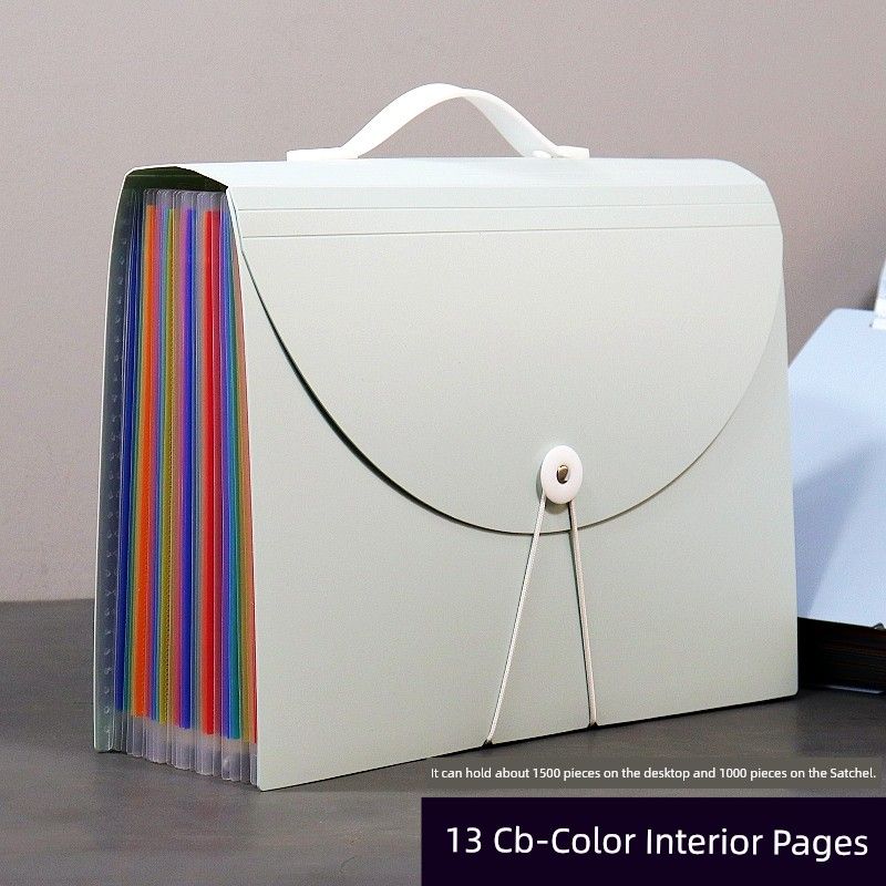 

Student Test Paper Clip Large Capacity 36 Grid Folder Vertical Portable Organ Bag Subject Paper Assorted Storage Bags Light Green-Color Inner Pages 13 Layers (Portable)