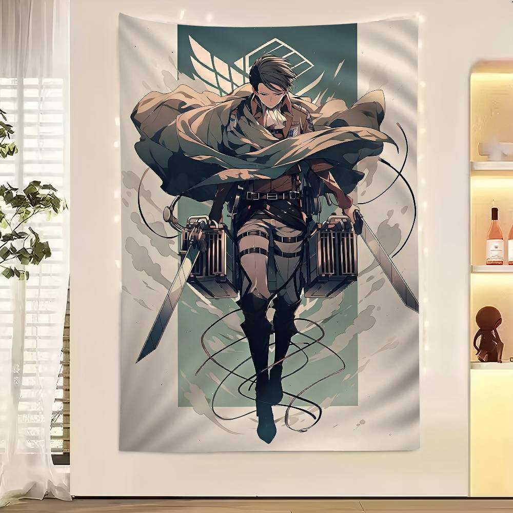 Vintage Anime AAttack On Titan Printed Large Wall Tapestry Indian Buddha Wall Decoration Witchcraft Bohemian Hippie Wall Art
