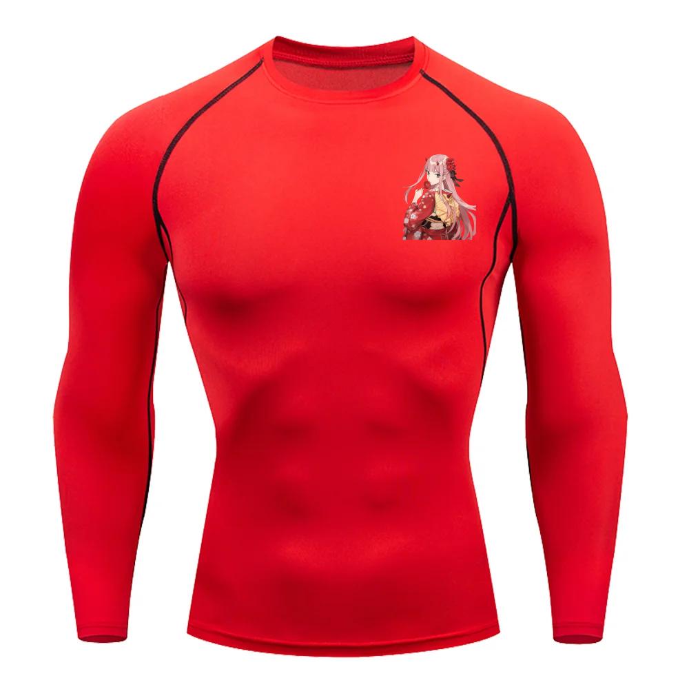 Zero Two Compression TShirt Men Bodybuilding Sportswear Short Sleeve Quick Dry Workout Shirts Sport Tops Gym Running T-shirt Men