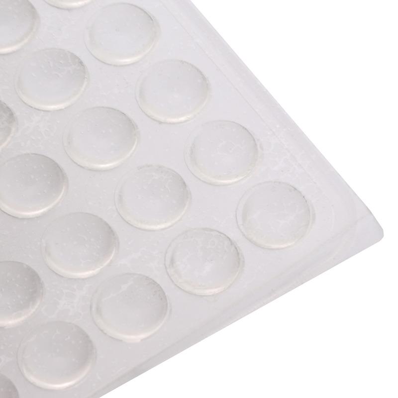 100PCS Self-Adhesive Anti-Collision Bumpers Furniture Silencing Pads Rubber Dots for Cabinet Door Drawers Windows Stainless Steel Fast Delivery
