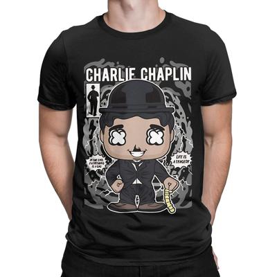 Charlie Chaplin Classic Cinema Icon Classic Graphic 100% Cotton T-Shirt Tops Tees For Men