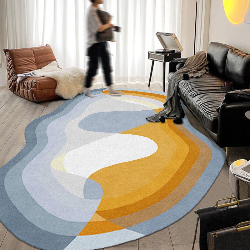 Skandynawski Dywan Luksusowy do Salonu Nowoczesny Prosty Styl Dekoracja Sypialni Dywan o Nieregularnym Kształcie Domowy Dywanik Miękki Mata Podłogowa na Dużą Powierzchnię