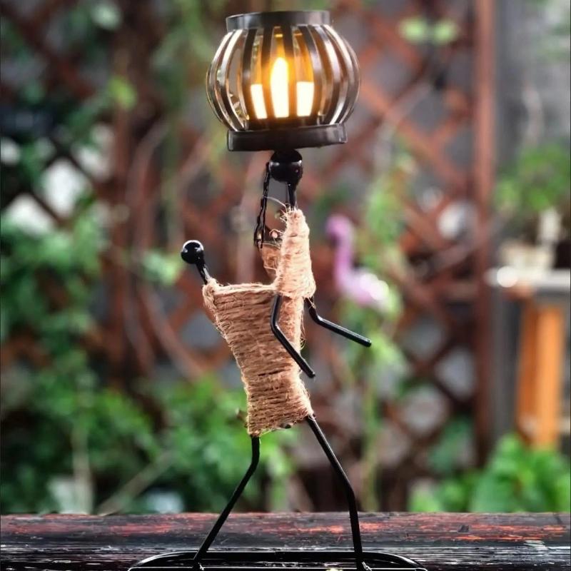 Nordic Metal Candle Holder – Handmade Abstract Character Candlestick for Home or Wedding Decor