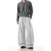 Dream Made American-Style Gray Wide-Leg Scimitar Pants for Men, Autumn Loose Straight-Cut Sickle Casual Trousers