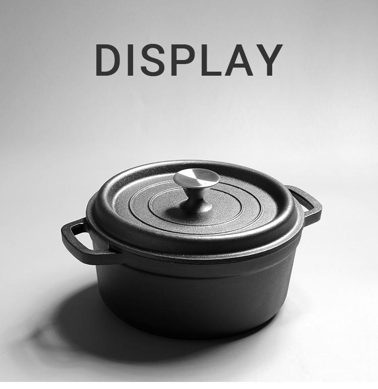 European Style Double Ear Cast Iron Bread & Stew Pot - Non-Stick, Deepened and Enlarged