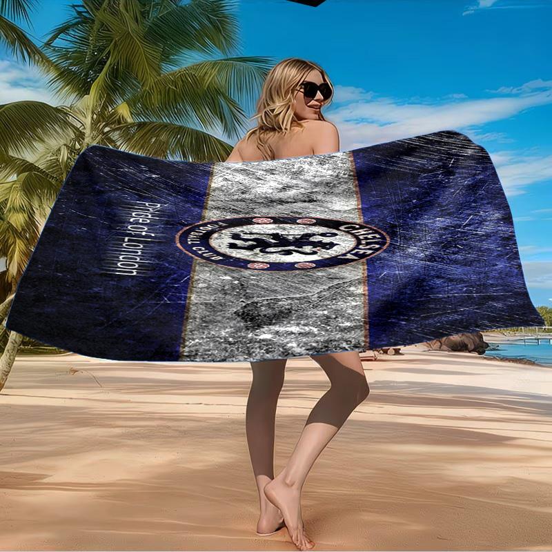Chelsea Football Club Crest Beach Towel Microfiber Beach Towel, Lightweight and Quick-Dry, for Summer Travel, Swimming Pool Fan Birthday Gift