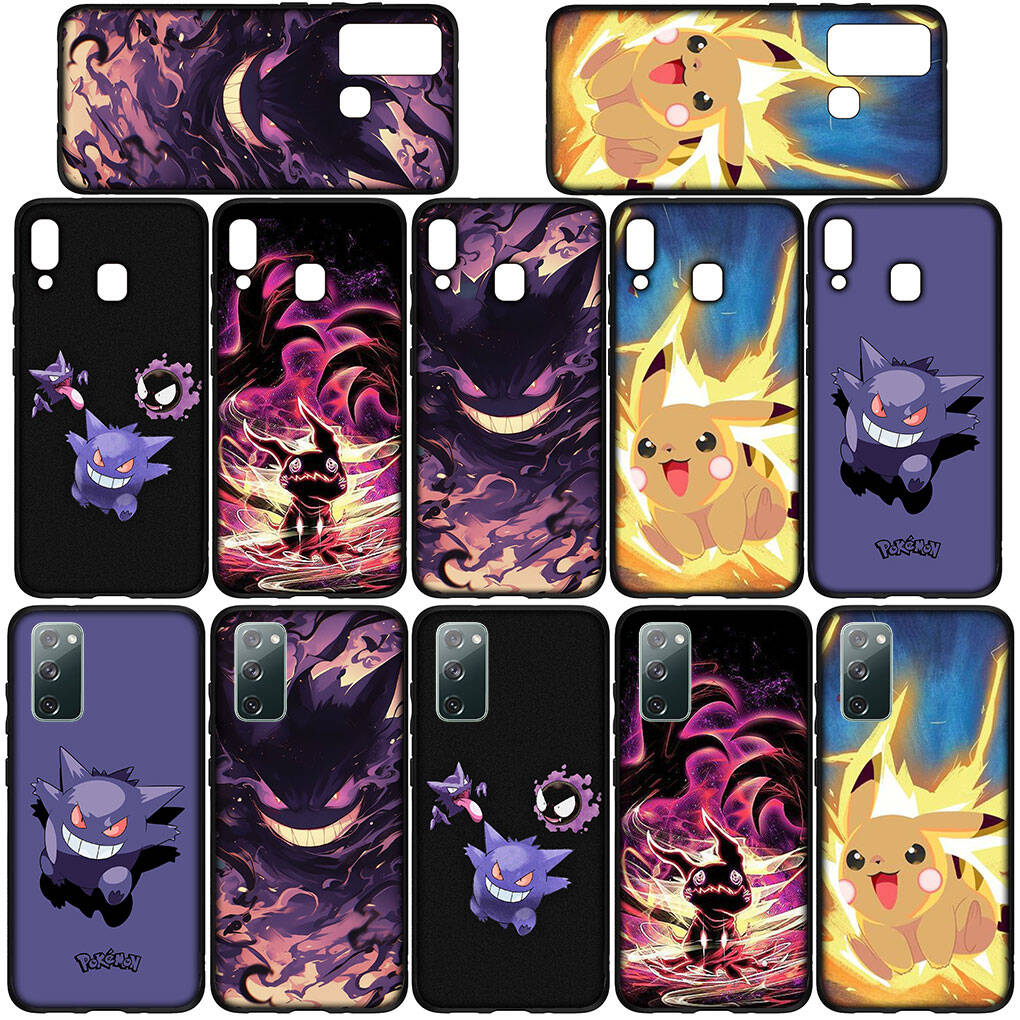 Phone Case for Samsung Galaxy S25 S23 S22 S24 Ultra FE Plus S9 A05 A06 A15 A16 A36 A37 A35 A54 A55 A56 A57 A25 A53 A17 Pikachu Pokemon GO Gengar Cover