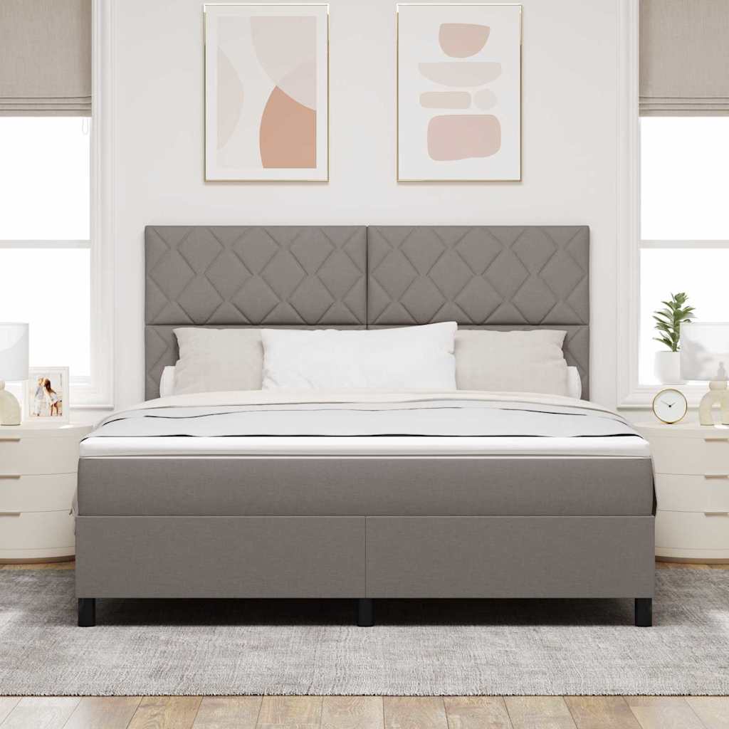 Boxspring Bed with Headboard Taupe 180 X 200 Cm Fabric
