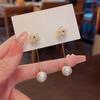 1 Pair Drop Earrings Faux Pearls Tassel Exaggerated Vintage Bow-knot Stud Earrings Birthday Gift