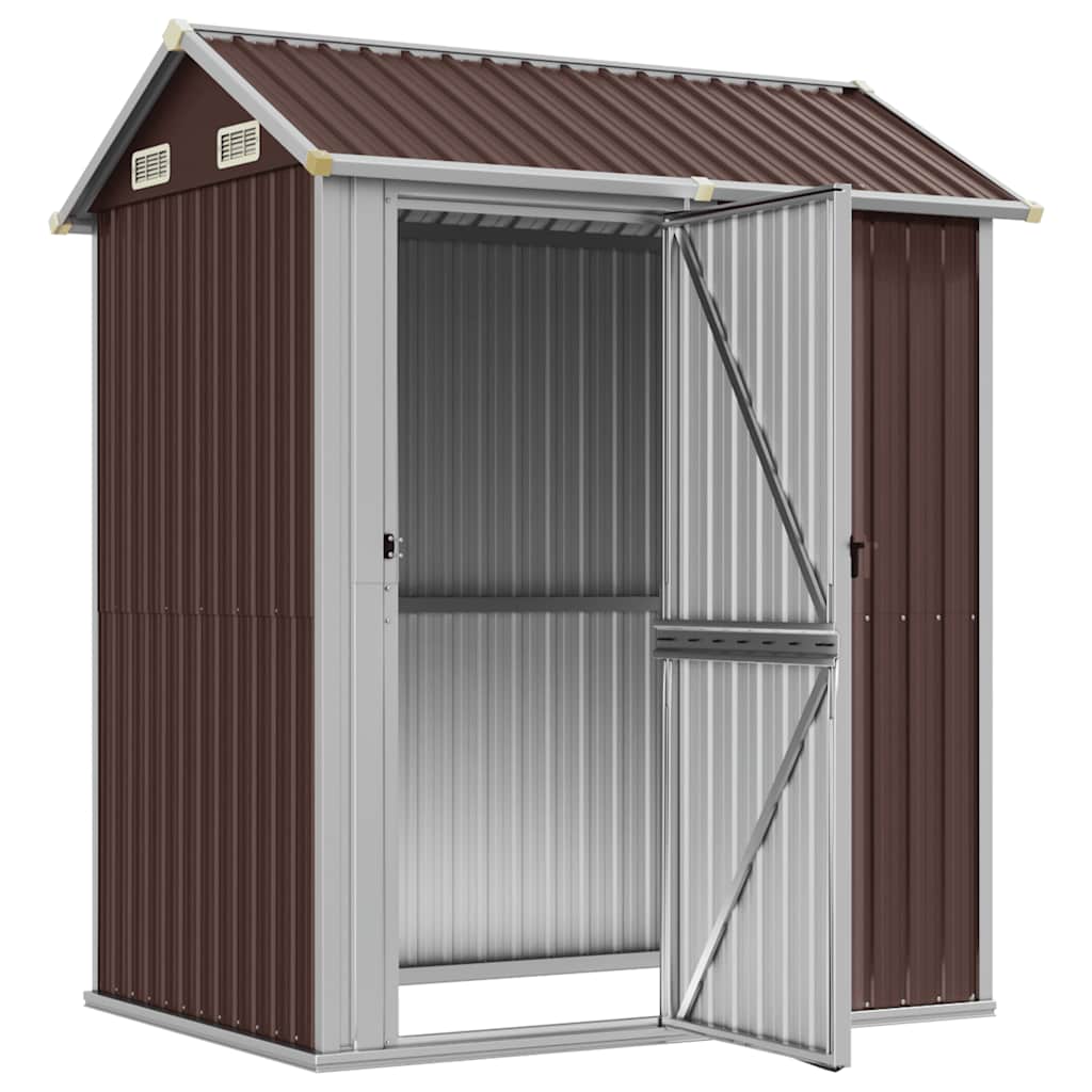 Vidaxl Garden Shed, Brown, 192X152.5X237 Cm, Galvanized Steel