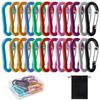 FINGOOO Carabiner 5CM 24-piece Setwith Storage Bag Small Sturdy Aluminum Alloy Ultra-lightweight Rust-resistant Kanabira D-ring Keychain Camping Tarp