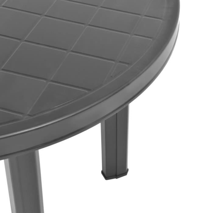 Table de jardin - VIDAXL - Anthracite - Plastique - 89 cm - Résistante aux intempéries