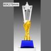 Customized Five pointed Star Pillar Crystal Trophy, Excellent Souvenir Reward Home Decoration Honor Gold Silver Copper Medal 1Pc