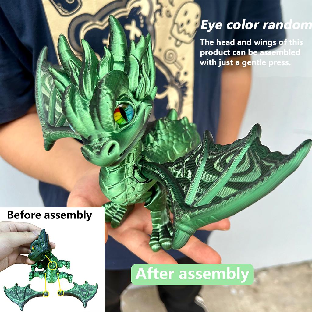 3D Printed Charizard Statue, Colorful Figurines Statue, Flexible 3D Printed Animal, Gifts, 27.5Cm/10.83In, 17Cm/6.69In