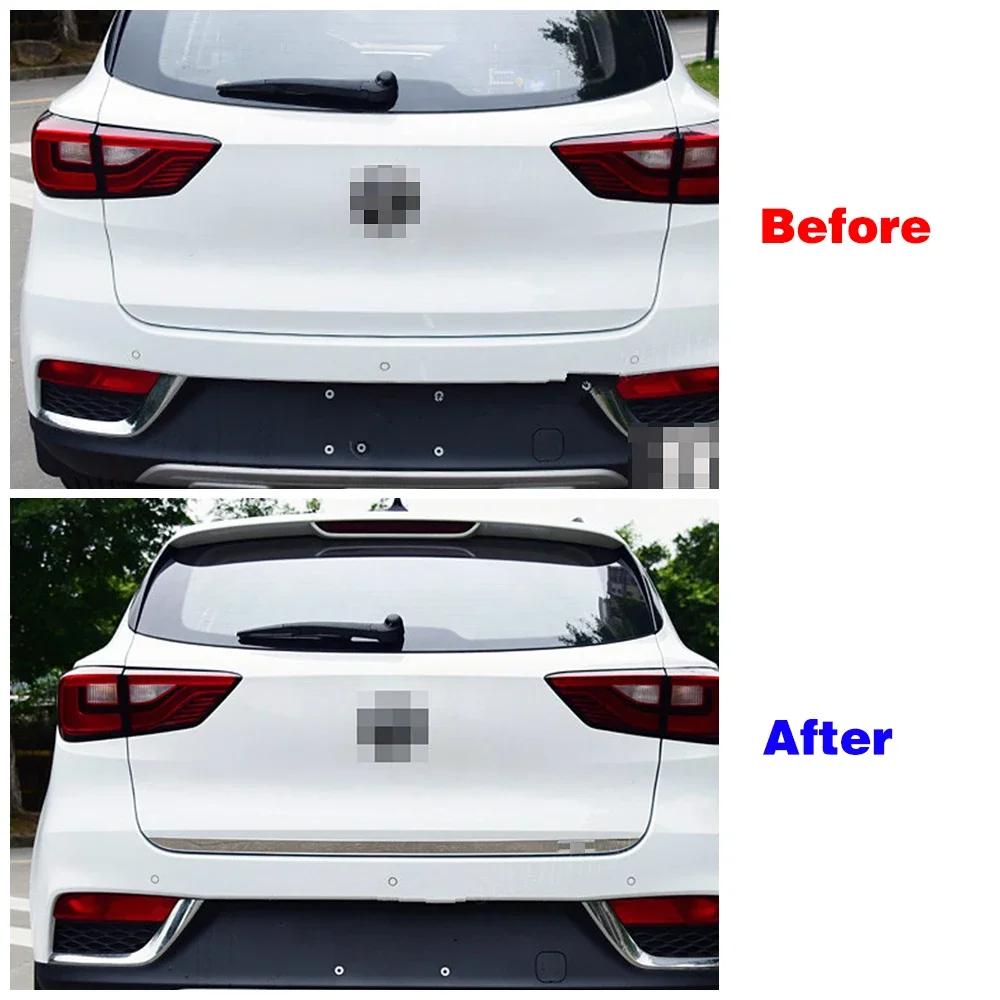 Pro MG ZS 2017-2019 Exteriérové příslušenství vozu Upravit Namontovat Zadní výklopný kryt víka zavazadlového prostoru Ochranná nálepka z nerezové oceli