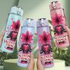 1PC Red Poppy Valentine Text Print 750ml Color Plastic Sports Water Bottle Leakproof Flip Straw Lid Suitable for Sports Office Home Use