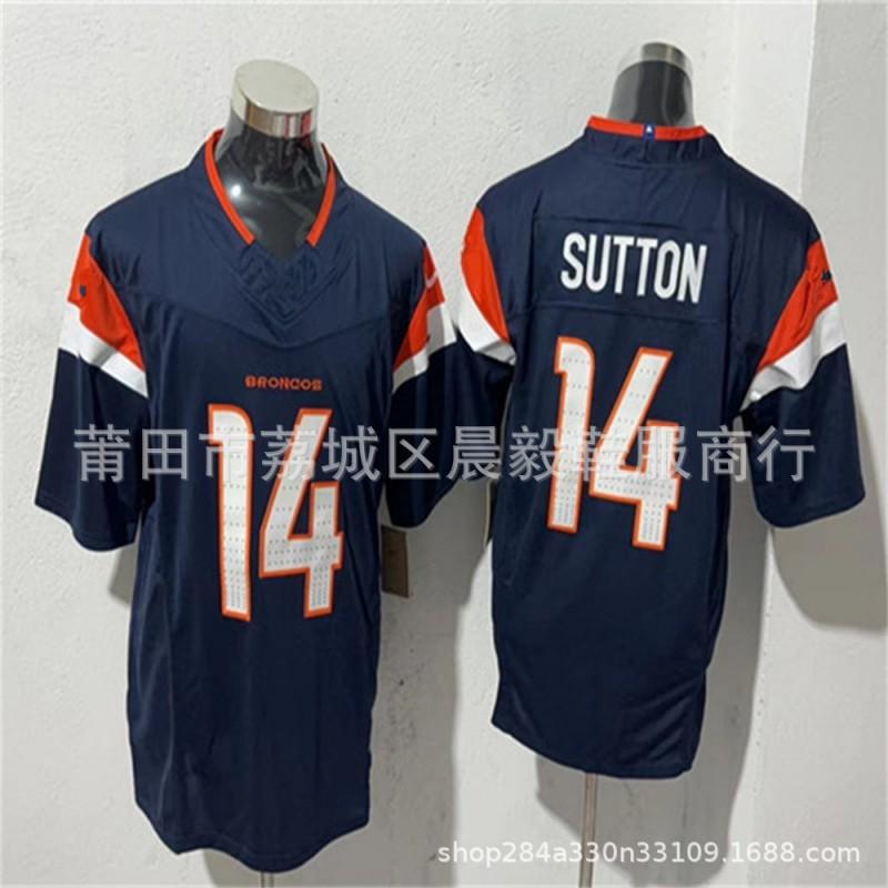 Camiseta Bordada Personalizada NFL Denver Broncos para Hombre - 10 7 15 14 15 Uniforme de Fútbol Estilo Oficial