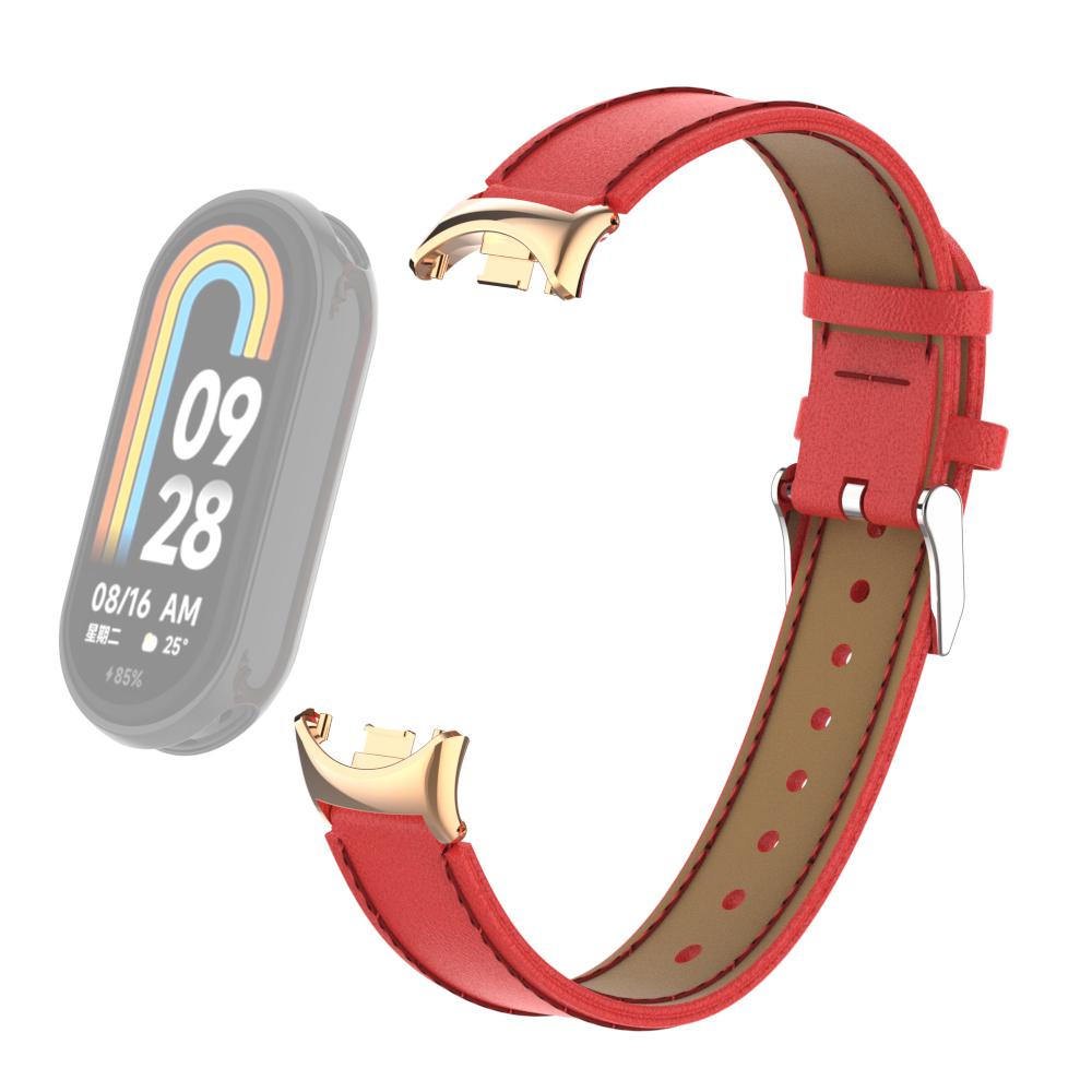 For For Xiaomi Smart Band 9 NFC/Band 9/Band 8 NFC/Band 8 Watch Strap Leather Watch Band Bracelet with Connector