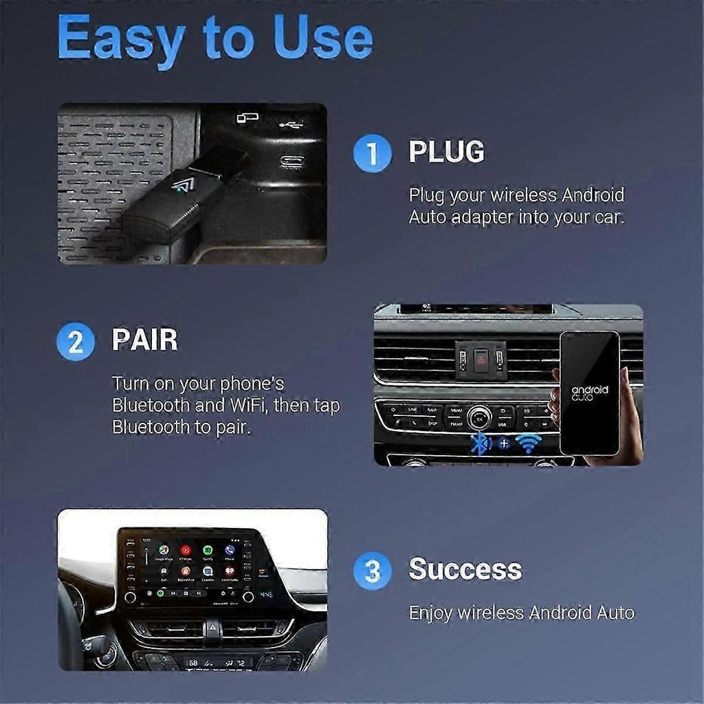 Android Auto Wireless Adapter, Small Android Auto Wireless Dongle Converts Wired to Wireless