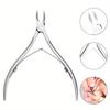 YIKOOLIN Cuticle Trimmer with Cuticle Pusher Nail Cuticle Nipper Professional Manicure Tools Stainless Steel Dual End Pusher