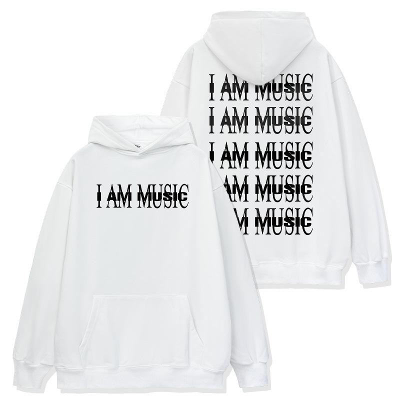 Zestaw bluzy z kapturem i koszulki z nadrukiem Playboi Carti, pranej