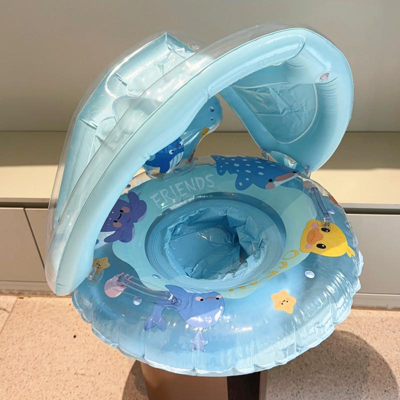 1Pcs Swimming Ring Seat with Sunshade  Inflatable Pool Float Swim Tube Pool  Accessory Summer Water Pool Toys