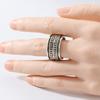 Vintage Hand Carved Women's Ring Creativity Tricolor Color Metal Geometry Daily Wear Party Jewelry Anniversary Gift