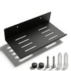 SinLoon 20cm Kleines Badezimmerregal Satiniert Kompatibel mit Kleinen und Toilettenartikeln Wandmontage (Flaches Aluminium) - Lautsprecher, Smartphones, Tablets, (Schwarz)