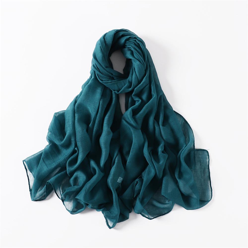 New Cotton Linen Scarf For Women Girls Students Autumn Classic Solid Color Scarves Retro Soft Foulard Viscose Female Wrap Shawls