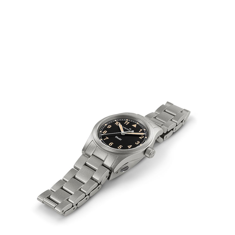Hamilton Khaki Field Quartz 38mm Black Dial (Old Radium Color Lume) Bracelet Watch H69401131
