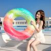 Adult Rainbow Flower Swim Ring Thick Pvc Swim Ring Gradient Color Water Ring