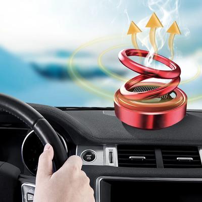 Portable Kinetic Molecular Heater Double Ring Rotating Solar Powered Windshield Defroster Car Heater Car Air Freshener