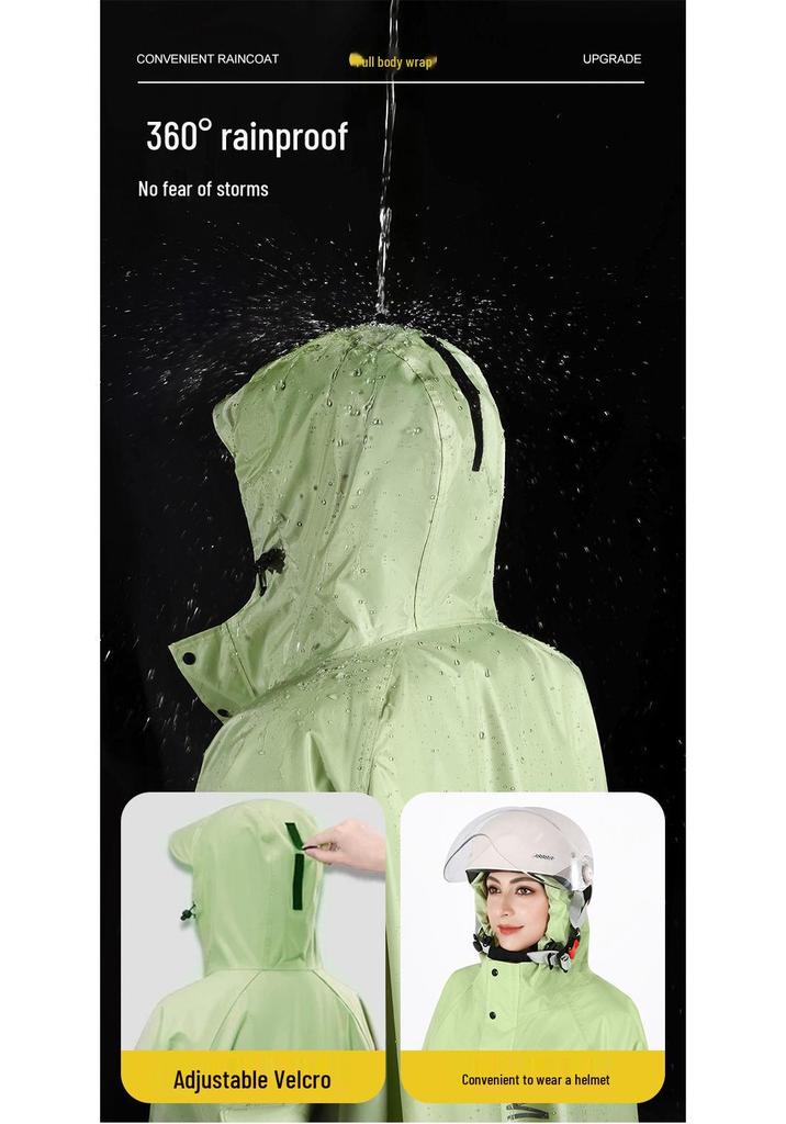 Thickened Electric Scooter Raincoat: Unisex, Full-Body Poncho for Heavy Rain, Cycling, Hiking, and Electric Bike Use