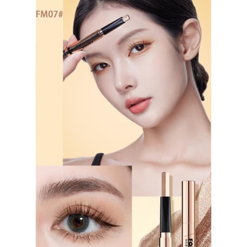 FOMIX Two-Color Eyeshadow Stick Colorful Quick Makeup A double-ended eyeshadow stick that shapes and brightens the contours FM07#Coffee Brown