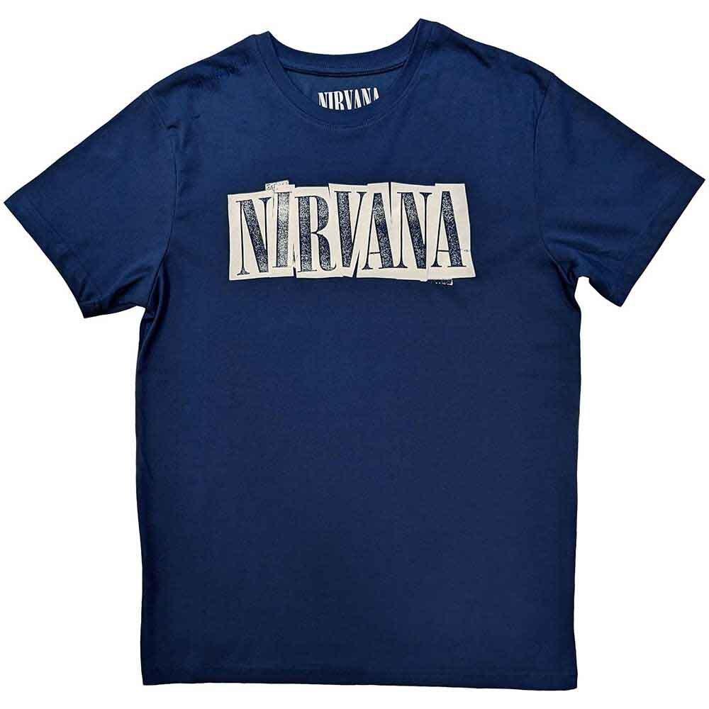 Nirvana Box Logo T-Shirt Blue New XXXL