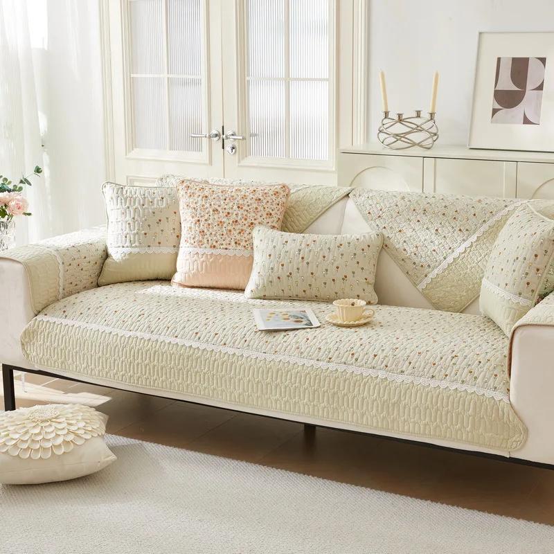 

Хлопковая подушка для дивана на четыре сезона, универсальная хлопковая нескользящая тканевая подушка для дивана в корейском стиле, чехол для дивана, полотенце 70X70