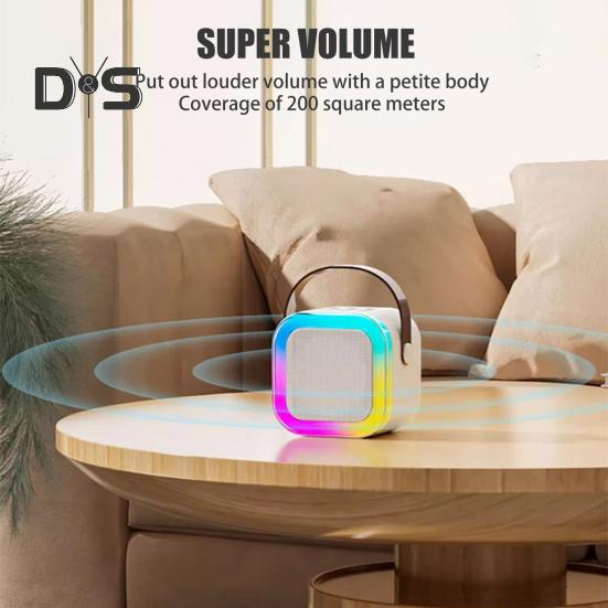 Mini karaoke zařízení kompatibilní s Bluetooth s mikrofonem 5 zvukových efektů Kompaktní sada přenosných karaoke reproduktorů s vysokým výkonem