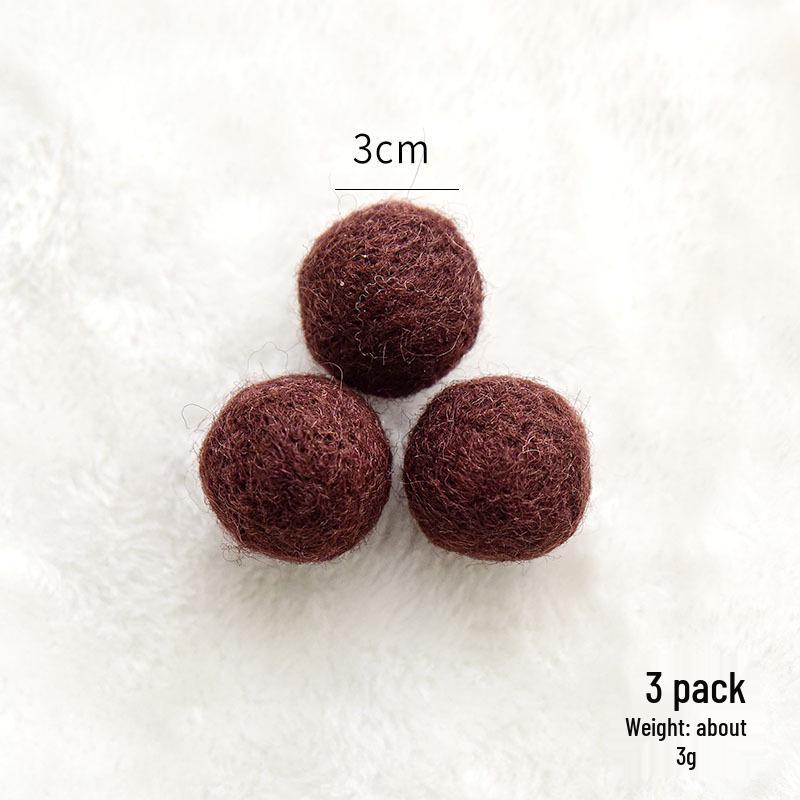 NUCHI 3cm Red Wool Felt Christmas Tree Decorative Ball Pendant