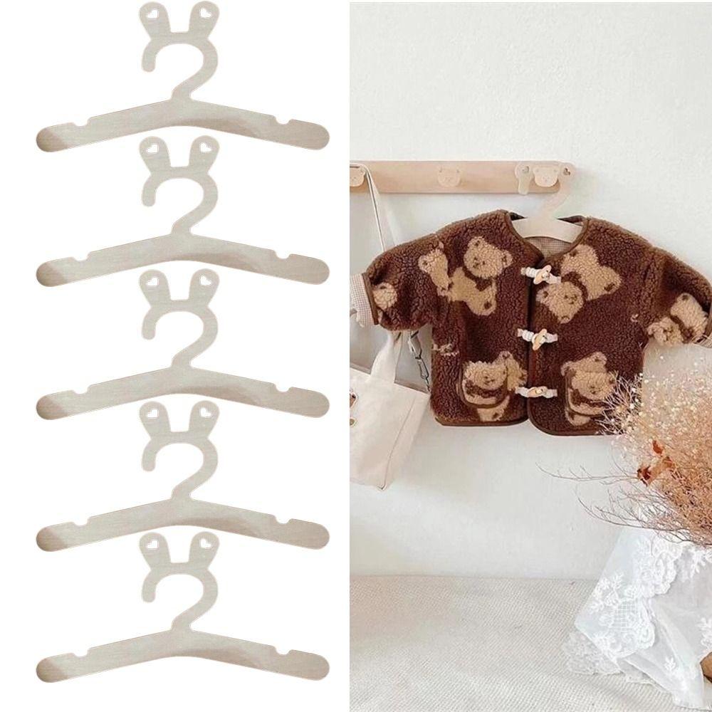5pcs/set Creative Children Coat Hanger Cute Doll Hanger Rack Smooth Baby Clothes Hanger for Toddler