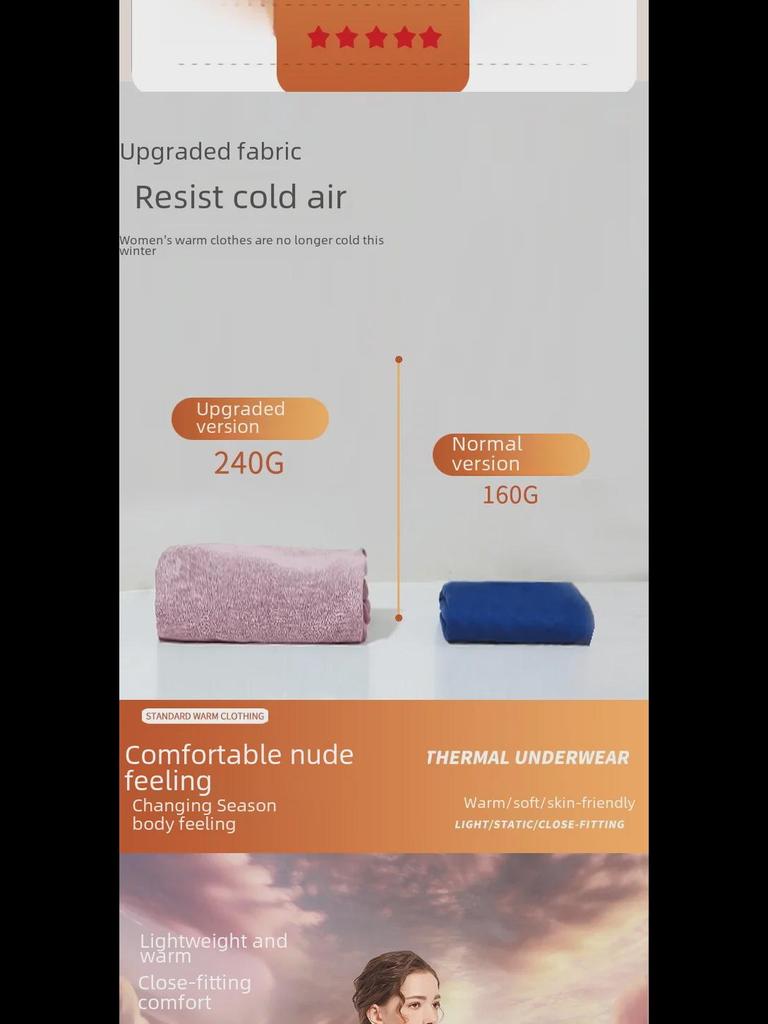 Nahtlose Thermounterwäsche für Damen: Dicke, plüschige Basisschicht für Herbst und Winter