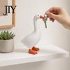 Small Metal Item Organizer Magnetic Duck Key Holder, 6.7 Inch White Resin Table Goose Statue with Strong Magnet Home Decor Figure for Keys And Items,