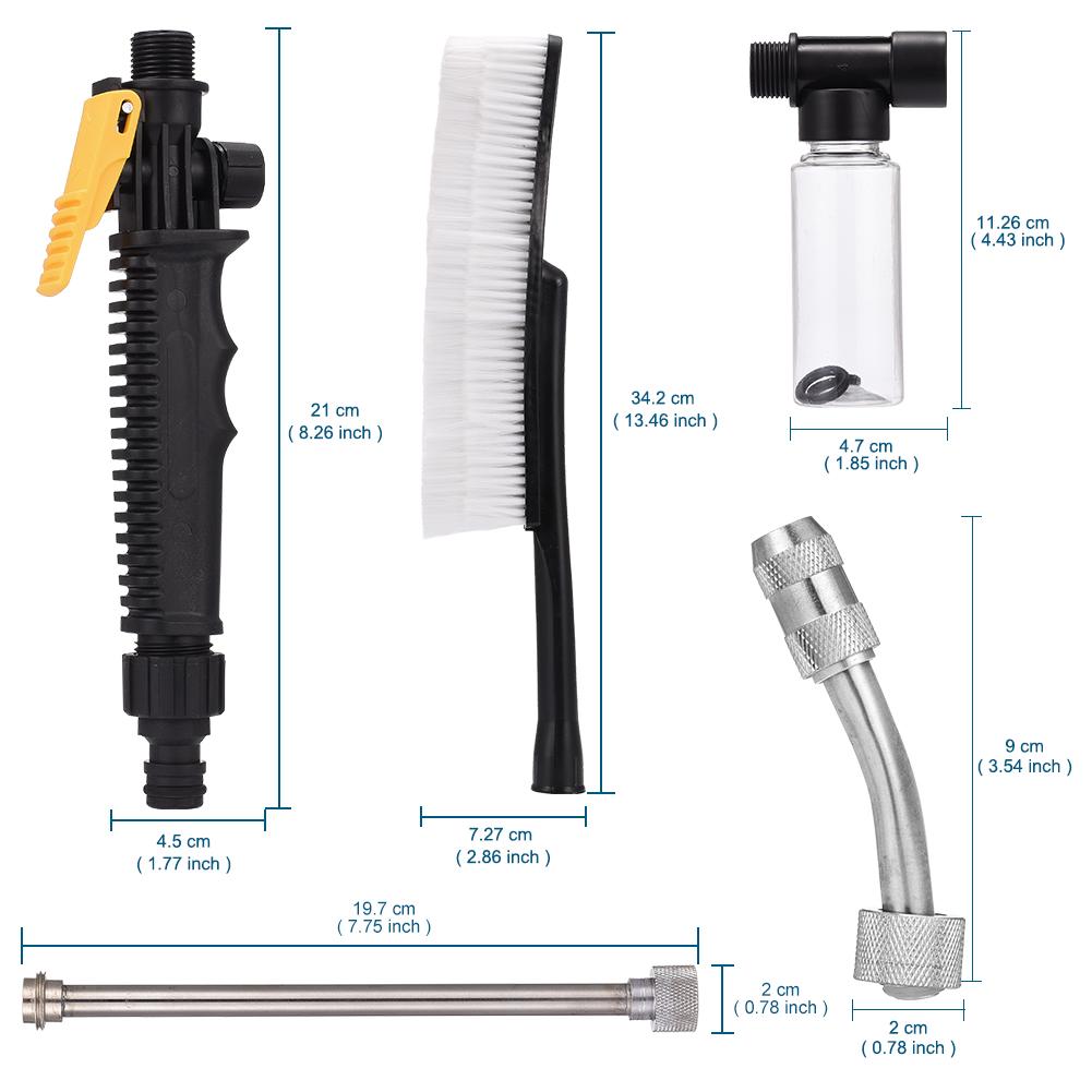 Multipurpose Finger Press Lance Foam Brush Car Washing Water Fed Cleaning Tool, Spray Nozzle Water Gun for Watering