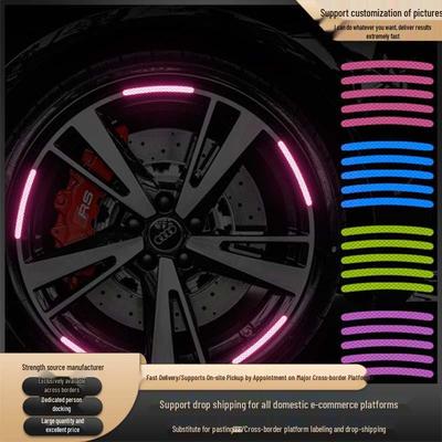 Car & Motorcycle Reflective Wheel & Tire Stickers - Anti-Collision Rubber Strips, Decorative & Creative Accessories