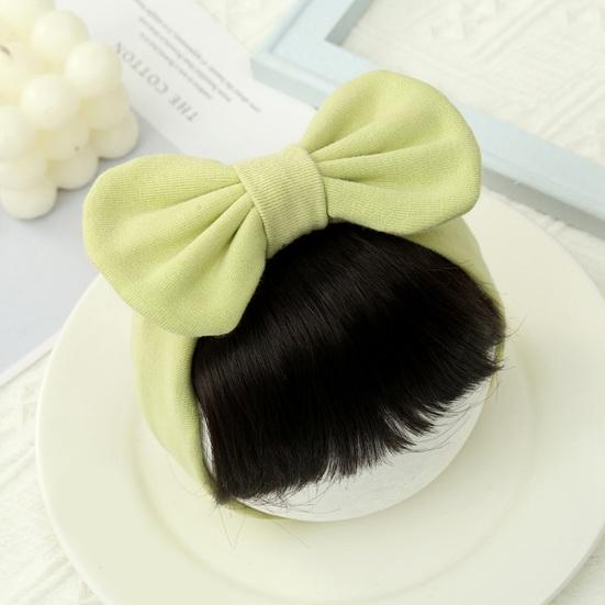 Baby Wig Headband with Bowknot Bangs Decor Elastic Cotton Hair Band Comfortable Hairpiece Baby Girls Hair Accessories