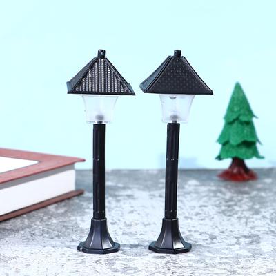 1:12 Dollhouse Miniature Park Street Lamp Led Lamp Lantern Post Streetlight Deco