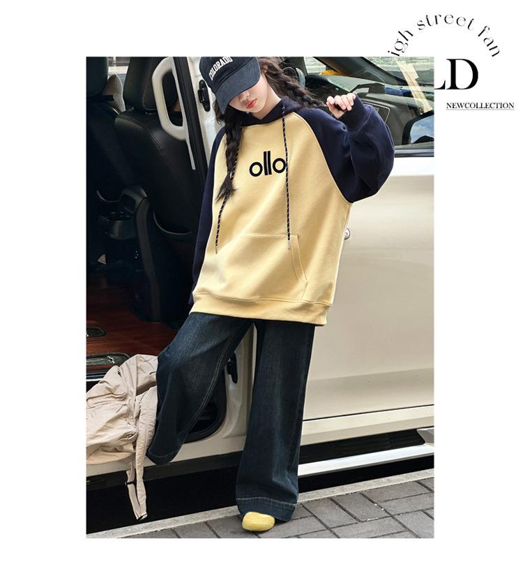 2025 Girls' Casual Hooded Sweatshirt and Pants Set for Middle School Students - Trendy Autumn Style