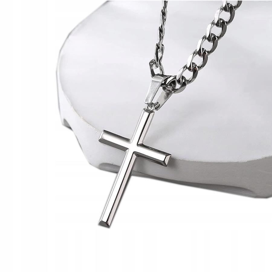 Cross with Chain Silver Men' CROSS Diamond ITALIAN CHAIN