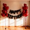 29 PcsBlack Happy Birthday Balloon Set Red Heart Balloon Bow Aluminum Film Balloon Birthday Party Decoration Photography Props