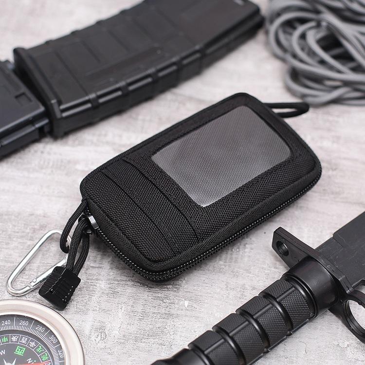 Tactical Waterproof Card Pack Outdoor EDC Pouch Key Purse Wallet Travel Kit Coin Purse With Card Slots Pack Zipper Waist Bag