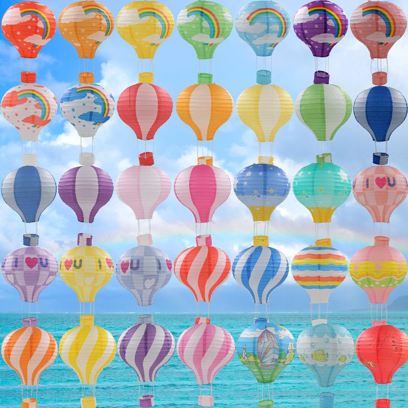 New 12inch Hot Air Balloon Paper Lantern Chinese Hanging Lantern Lamp Birthday Party Wedding Decor Lanterns Baby Showers